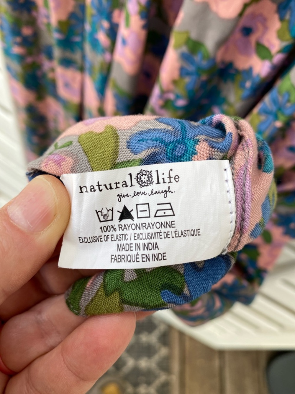 NATURAL LIFE Pink Floral Maxi Dress on Teal - Picture 5 of 5